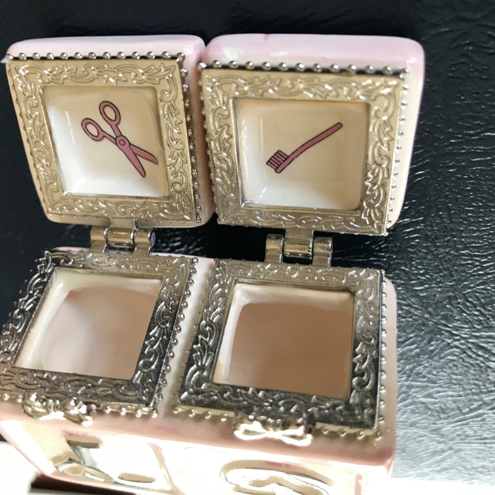 Vintage Tooth Fairy & Hair Lock Boxes Silver Bezel